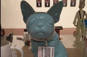 Ceramic dog from "Saving Myself" exhibit