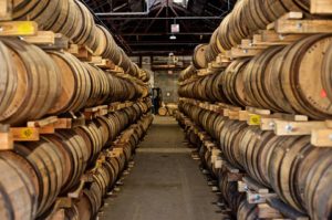 new riff distilling barrels on racks