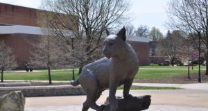 University of Kentucky Jim Beam: a statue of a wildcat perched on a rock