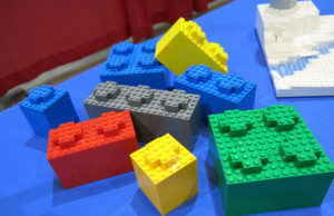 a table full of big block LEGO