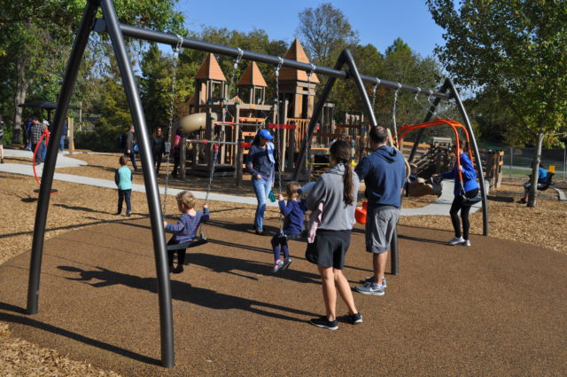 Community: family at a playground